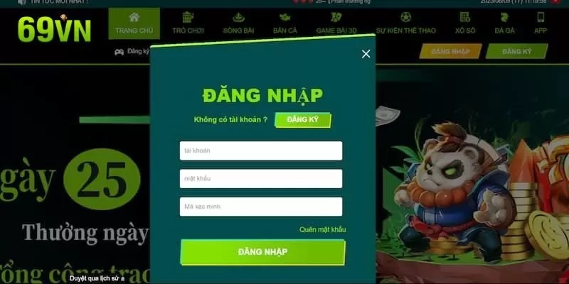 3 bước đăng nhập 69VN siêu đơn giản